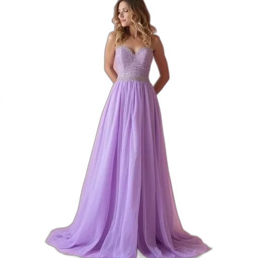 dress, pastel, colorful, sheathy, lavender, pink, long, prom transparent PNG cut-out