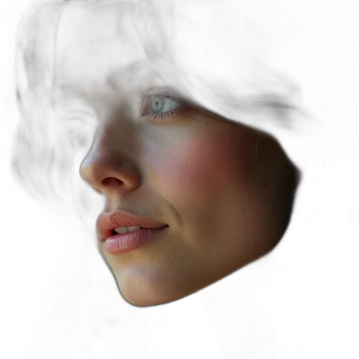 face, mask, hat, hair, photorealistic, 3d render, concept art, fantasy art transparent PNG cut-out