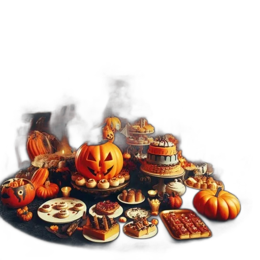 food, concept art, 3d render, pixel art, photorealistic, fire, fog, earth tones transparent PNG cut-out