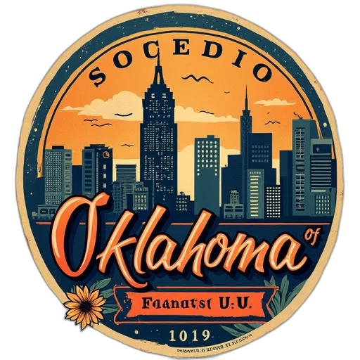 cities, oklahoma, usa, stickers transparent PNG cut-out