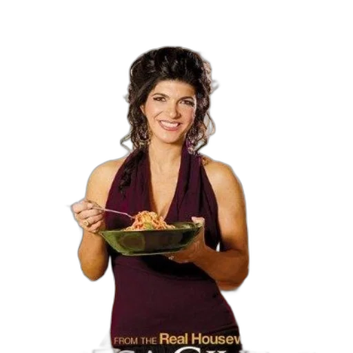 food, woman, kitchen, holds, plate, pasta, text, promoting transparent PNG cut-out