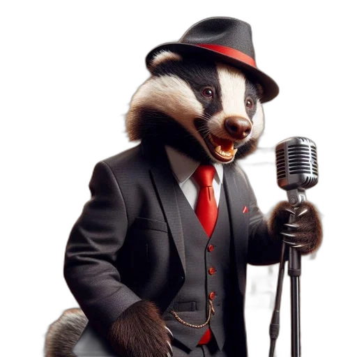 animal, jacket, staff, concept art, cartoon, badger, suit, tie transparent PNG cut-out