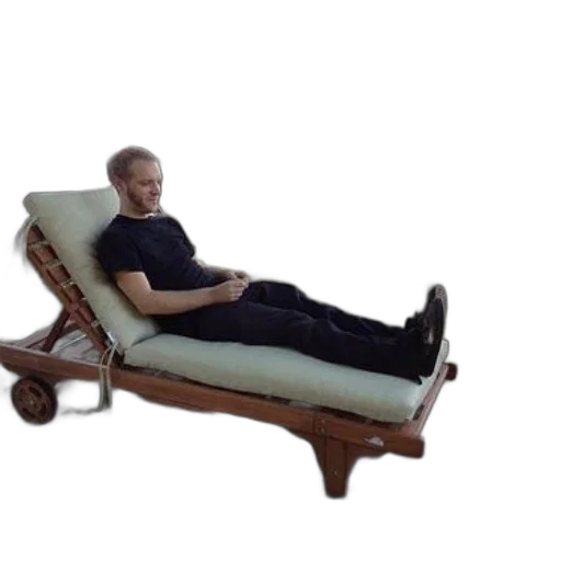 furniture, staff, 3d render, photorealistic, man, lounges, cushioned, wooden transparent PNG cut-out