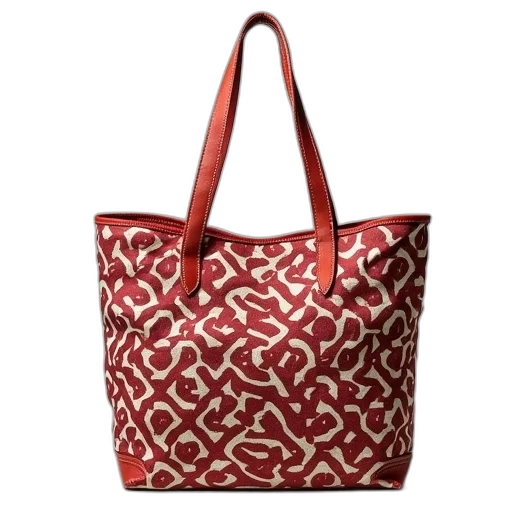 red, bag, tote, pattern, fabric, decoration transparent PNG cut-out