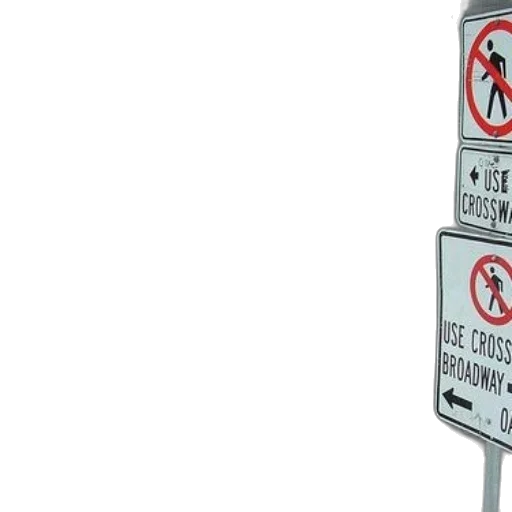 street, sign, says, use, cross, broadway, arrow, pointing transparent PNG cut-out