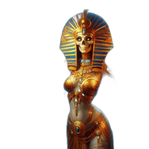 jewelry, robot, mask, staff, concept art, fantasy art, 3d render, photorealistic transparent PNG cut-out