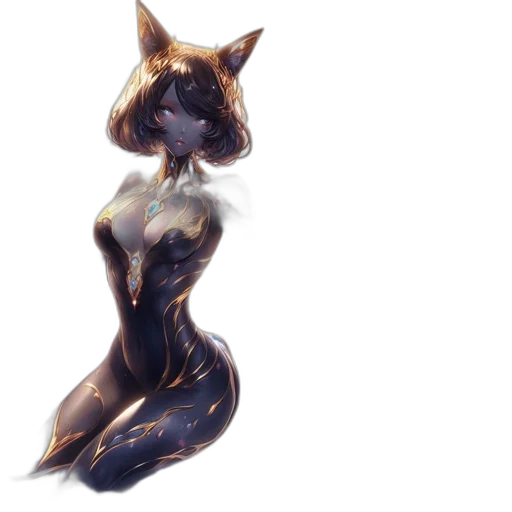 dress, mask, creature, robot, concept art, fantasy art, watercolor, anime transparent PNG cut-out