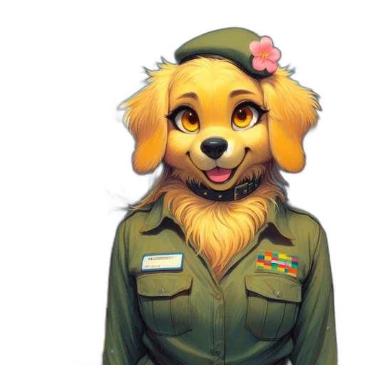 staff, animal, jacket, face, concept art, watercolor, oil painting, pixel art transparent PNG cut-out