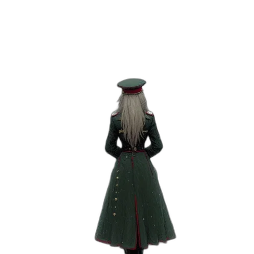 dress, jacket, staff, hat, 3d render, concept art, fantasy art, pixel art transparent PNG cut-out