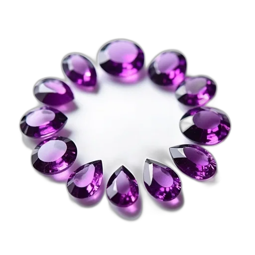 jewelry, crown, weapon, 3d render, collection, twelve, purple, gemstones transparent PNG cut-out
