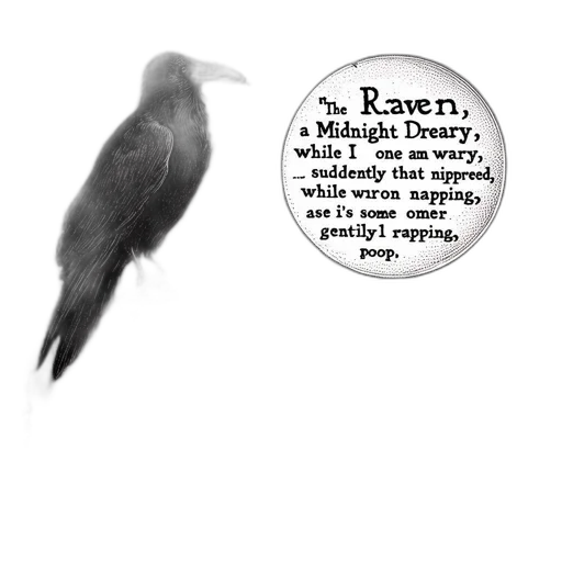 animal, jewelry, illustration, features, large, raven, perched, pedestal transparent PNG cut-out
