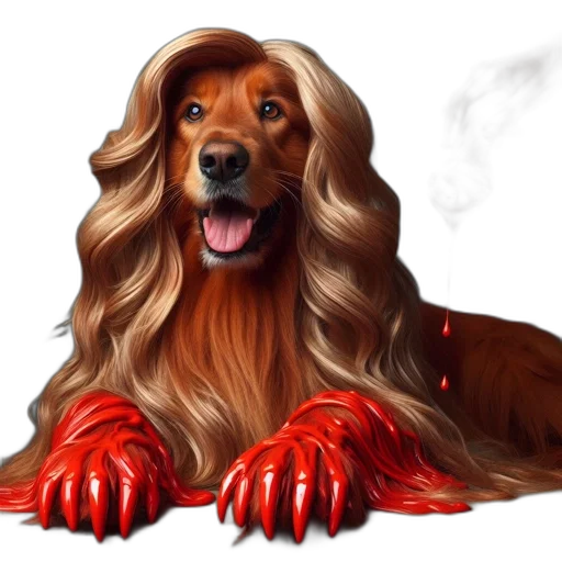 hair, animal, creature, concept art, photorealistic, fantasy art, watercolor, fire transparent PNG cut-out