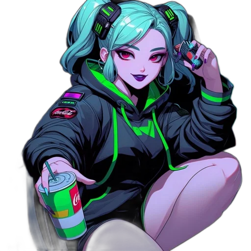 jacket, bottle, robot, face, cyberpunk, vaporwave, pixel art, anime transparent PNG cut-out