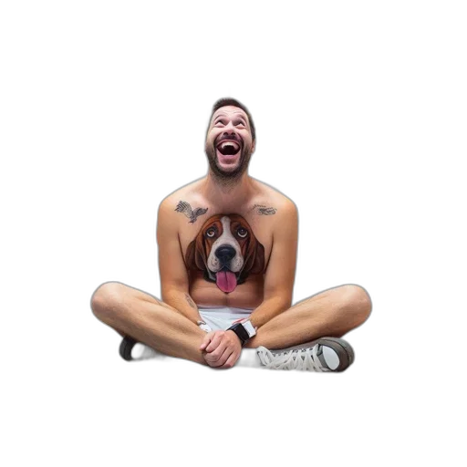 animal, creature, face, furniture, photorealistic, inside, white, room transparent PNG cut-out