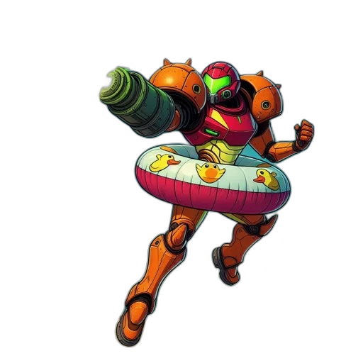 robot, weapon, staff, dress, concept art, 3d render, brightly, colored transparent PNG cut-out