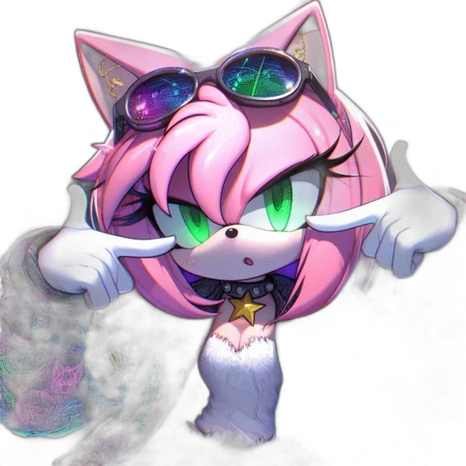 staff, vaporwave, anime, concept art, pixel art, animated, feline, character transparent PNG cut-out