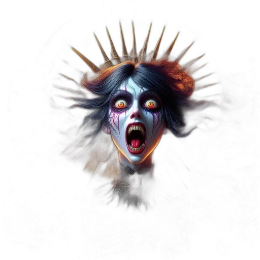 creature, mask, face, hair, concept art, 3d render, fantasy art, photorealistic transparent PNG cut-out