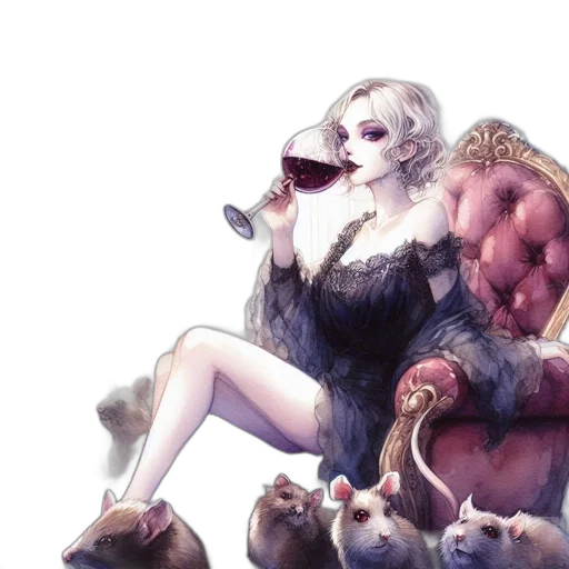 animal, concept art, fantasy art, watercolor, pixel art, dark, grand, gothic transparent PNG cut-out