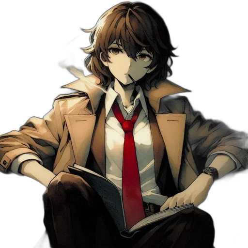 jacket, staff, face, mask, pixel art, concept art, anime, comic book art transparent PNG cut-out
