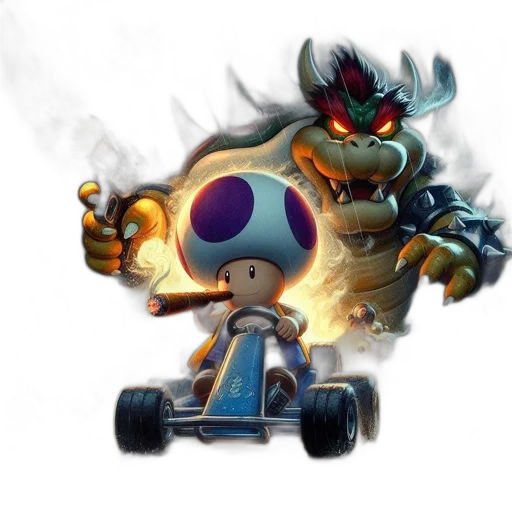 car, dragon, concept art, fantasy art, 3d render, pixel art, fire, bowser transparent PNG cut-out