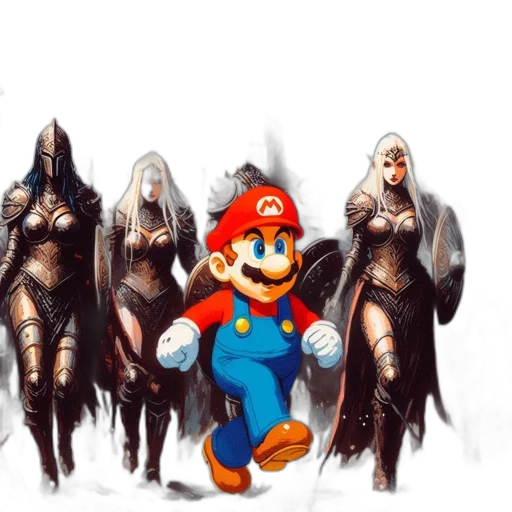 sword, weapon, animal, mask, concept art, fantasy art, pixel art, comic book art transparent PNG cut-out