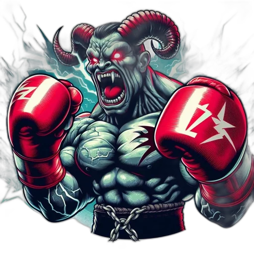 fantasy art, comic book art, concept art, image, features, muscular, horned, creature transparent PNG cut-out