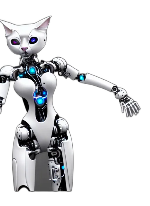 robot, 3d render, concept art, cyberpunk transparent PNG cut-out