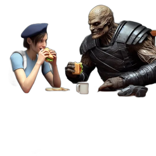 food, robot, creature, face, concept art, pixel art, fantasy art, comic book art transparent PNG cut-out