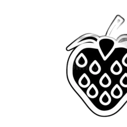 food, monochrome, two, black, white, strawberry, illustrations, seeds transparent PNG cut-out