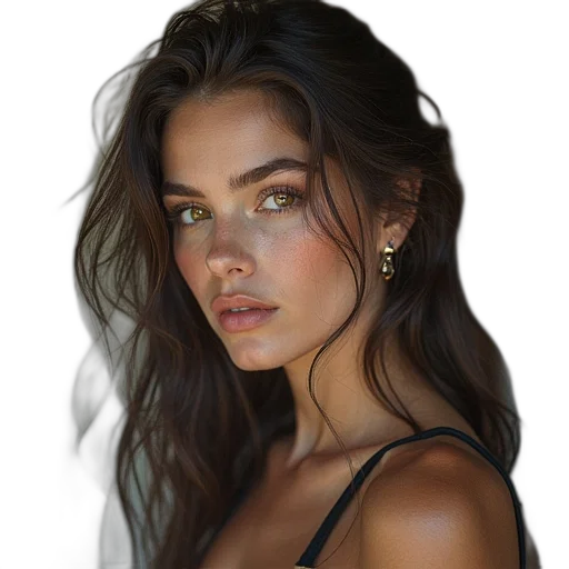 face, jewelry, hair, dress, photorealistic, oil painting, fantasy art, cartoon transparent PNG cut-out