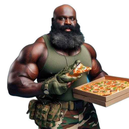 food, weapon, animal, 3d render, concept art, comic book art, pixel art, imposing transparent PNG cut-out