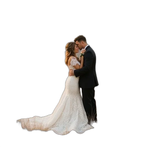 dress, photorealistic, farm, wedding transparent PNG cut-out