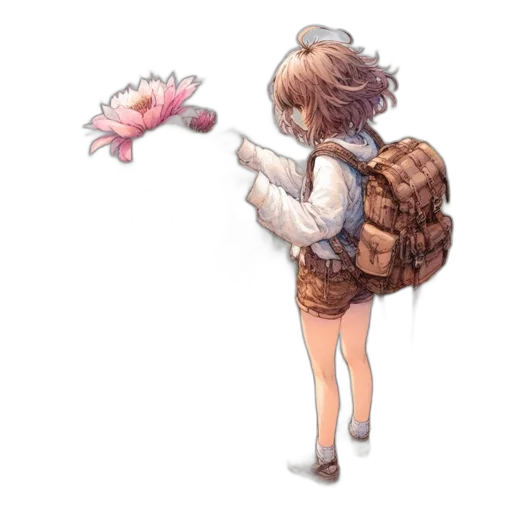 weapon, staff, umbrella, jacket, concept art, watercolor, pixel art, fantasy art transparent PNG cut-out