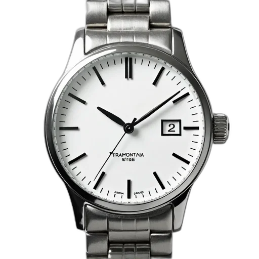 jewelry, monochrome, silver, wristwatch, white, dial, black, hour transparent PNG cut-out