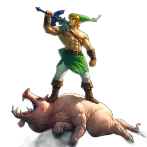 animal, weapon, creature, concept art, fantasy art, pixel art, comic book art, muscular transparent PNG cut-out