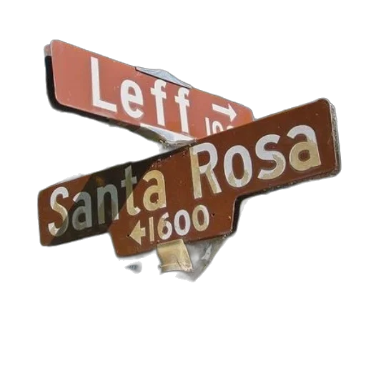 3d render, street, sign, name, leff transparent PNG cut-out