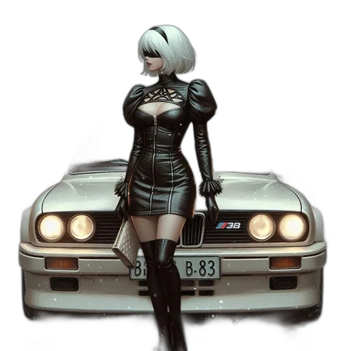 car, dress, robot, jacket, concept art, cyberpunk, fantasy art, comic book art transparent PNG cut-out