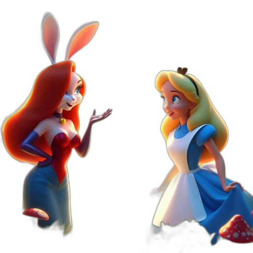 dress, 3d render, concept art, cartoon, fantasy art, illustration, alice, wonderland transparent PNG cut-out
