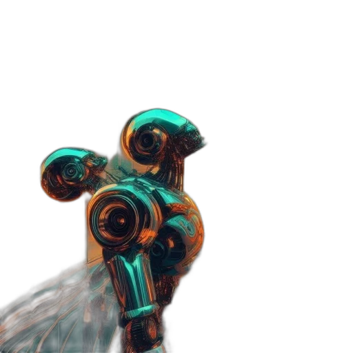 robot, weapon, bottle, mask, 3d render, concept art, cyberpunk, vaporwave transparent PNG cut-out