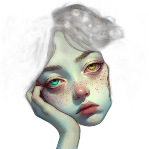mask, face, creature, crown, fantasy art, concept art, photorealistic, watercolor transparent PNG cut-out
