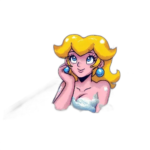 jewelry, staff, crown, dress, pixel art, vaporwave, cartoon, 3d render transparent PNG cut-out