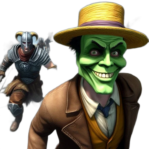 mask, face, concept art, comic book art, fantasy art, 3d render, sinister, character transparent PNG cut-out
