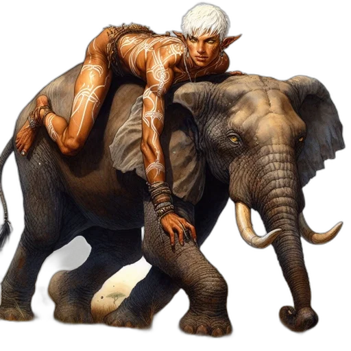 animal, creature, concept art, fantasy art, photorealistic, comic book art, earth tones, golden transparent PNG cut-out