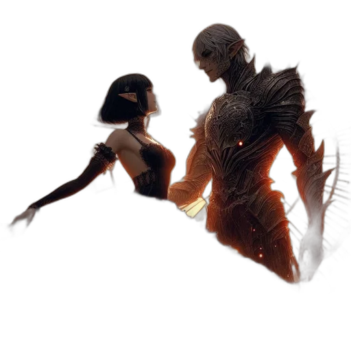 creature, mask, concept art, fantasy art, 3d render, pixel art, underwater, dark transparent PNG cut-out