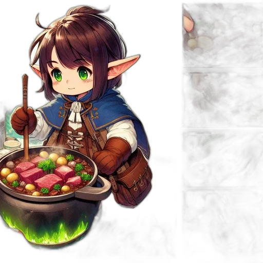 food, fantasy art, pixel art, concept art, watercolor, earth tones, green, pastel transparent PNG cut-out