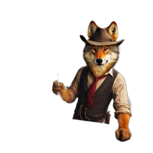 animal, staff, hat, mask, concept art, 3d render, pixel art, fantasy art transparent PNG cut-out