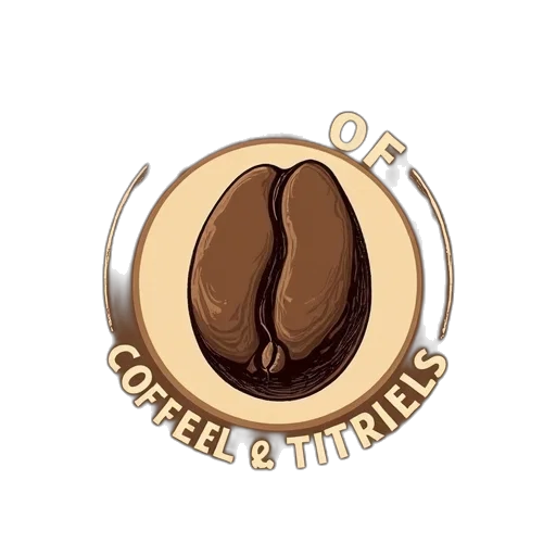 food, concept art, 3d render, coffee, bean, logo, title transparent PNG cut-out