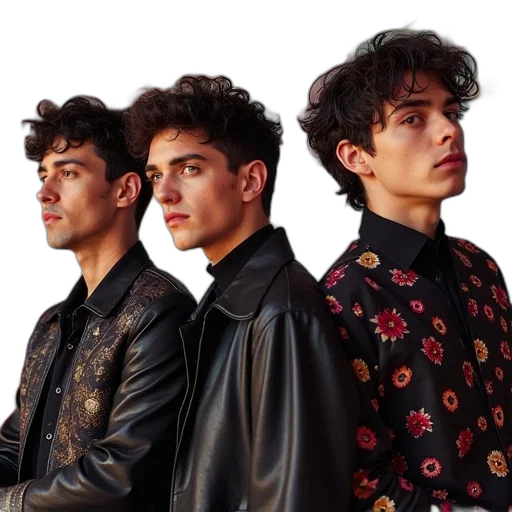 jacket, hair, strypes, announce transparent PNG cut-out