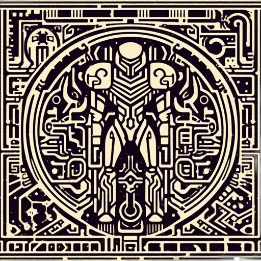 robot, mask, crown, jewelry, pixel art, concept art, comic book art, fantasy art transparent PNG cut-out