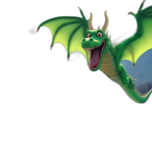 dragon, creature, animal, staff, 3d render, concept art, fantasy art, photorealistic transparent PNG cut-out
